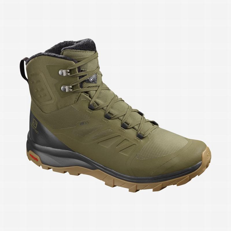 Salomon Israel OUTBLAST TS CSWP - Mens Winter Boots - Olive/Black (UHDP-35098)